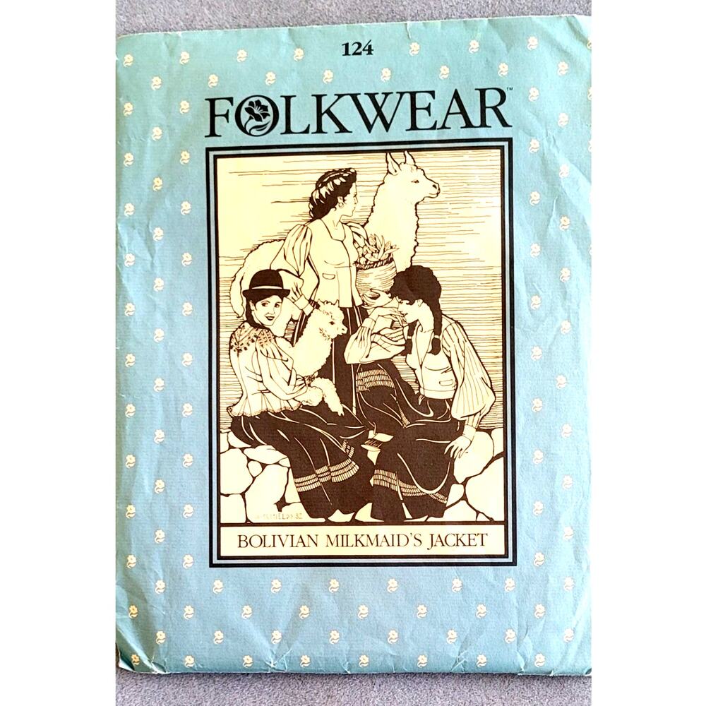 FOLKWEAR Patterns-124 Bolivian/Alpine Milkmaids Jacket-Sz 8,10,12,14/Womens